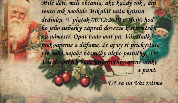 Mikulášske stretnutie pri stromčeku - 06.12.2019